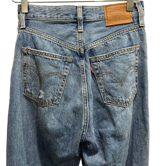 Levi's Ribcage Straight Ankle Jeans Size 24 Button fly distressed - Picture 9 of 16